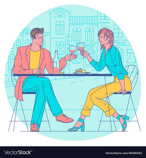 Man And Woman Drinking Wine Royalty Free Vector Image