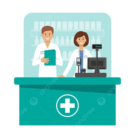 Medicine Pharmacy Pharmacist Vector Design Images Woman And Man