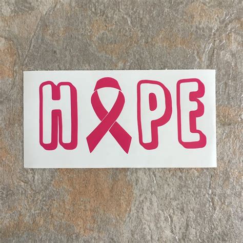 Hope Breast Cancer Awareness Decal Sticker Vinyl Wear Pink Etsy