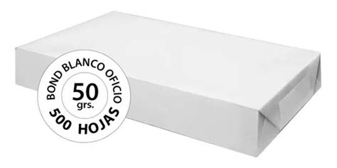 Papel Bond Blanco Oficio 50 Gr 500 Hojas