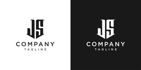 Creative Vintage Letter Js Monogram Logo Diseño Icono Plantilla Fondo Blanco Y Negro Vector