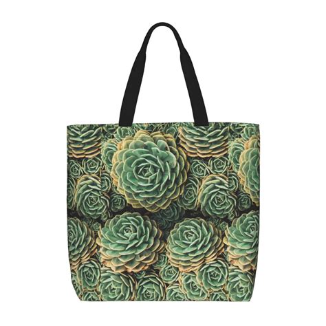 Kll Succulents Pattern Aesthetic Tote Bag For Women Beach Bag Shopping