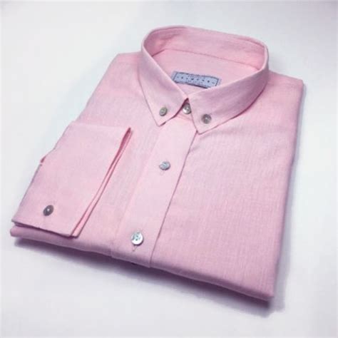 Camisa Sob Medida Em Linho Rosa Claro Dmr Alfaiataria