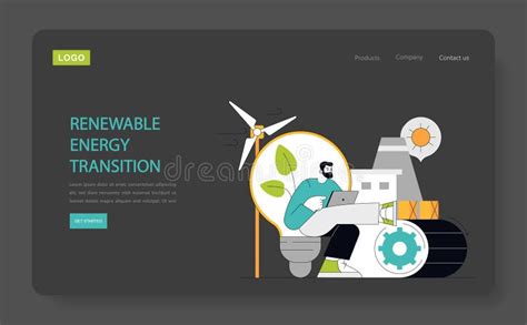 Renewable Energy Transition Vector Illustration Stock Vector ...