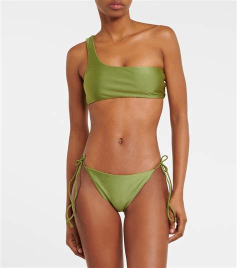 Apex One Shoulder Bikini Top In Green Jade Swim Mytheresa