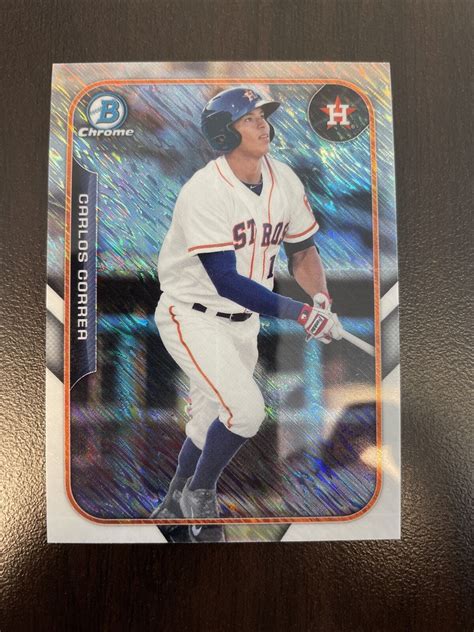 CARLOS CORREA 2015 Bowman Chrome Farm S Finest Minis REFRACTOR 1