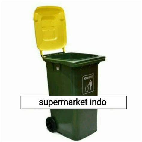 Jual TEMPAT SAMPAH DUSTBIN GREEN 120 Liter KRISBOW 10082095 HIJAU