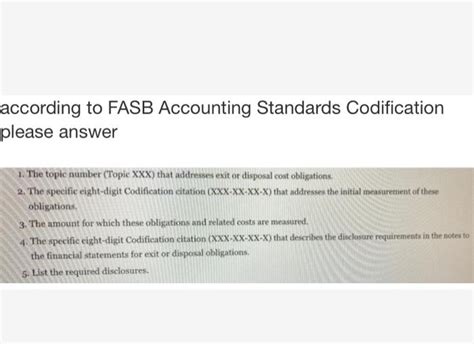 Solved According To Fasb Accounting Standards Codification