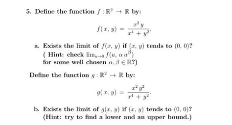 Solved 5 Define The Function F R2→r By F X Y X4 Y2x2y A