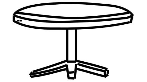 Round Table line drawing illustration animation with transparent ...