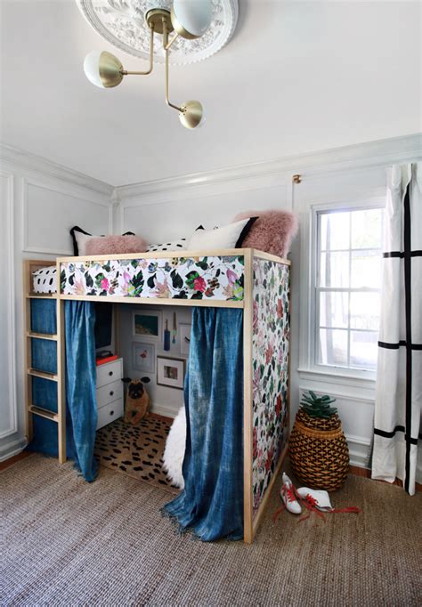 Loft Bed Room Reveal Girls Loft Bed Diy Loft Bed Girl Room Teen Girl