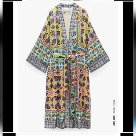 Zara Kimonos Yukatas Zara Belted Kimono Robe Duster Nwt Poshmark