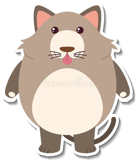 Chubby Cat Animal Cartoon Sticker Stock Vector Illustration Of Badge