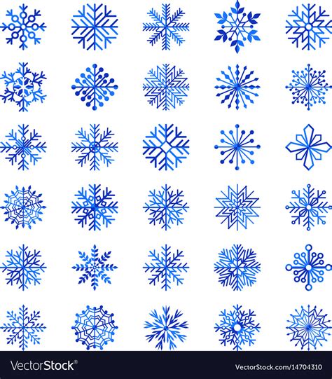 Set Of Snowflakes Royalty Free Vector Image VectorStock