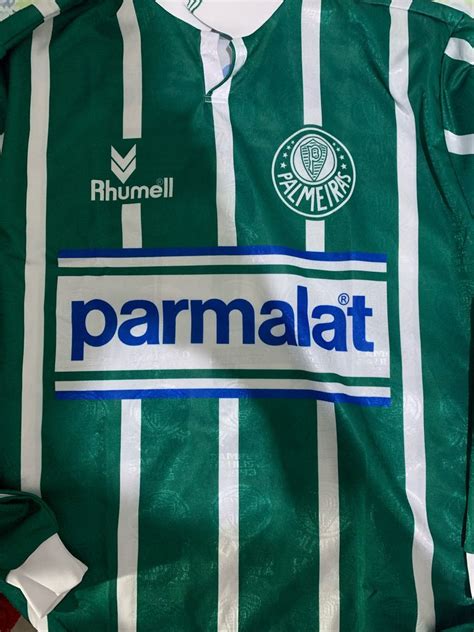 Camisa Palmeiras Parmalat Evair Manga Longa Retro Camisa