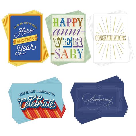 Celebrate And Congratulate Assorted Work Anniversary Cards 25 Pack