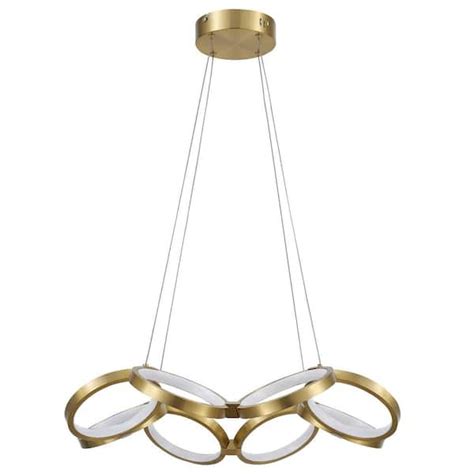 Dainolite Philo 1 Light Dimmable Integrated LED Aged Brass Statement