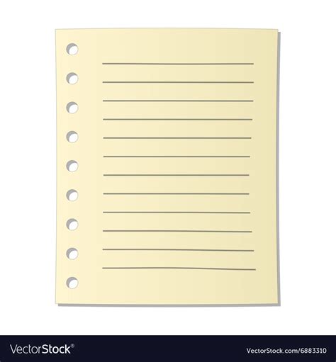 Sheet of notebook cartoon icon Royalty Free Vector Image