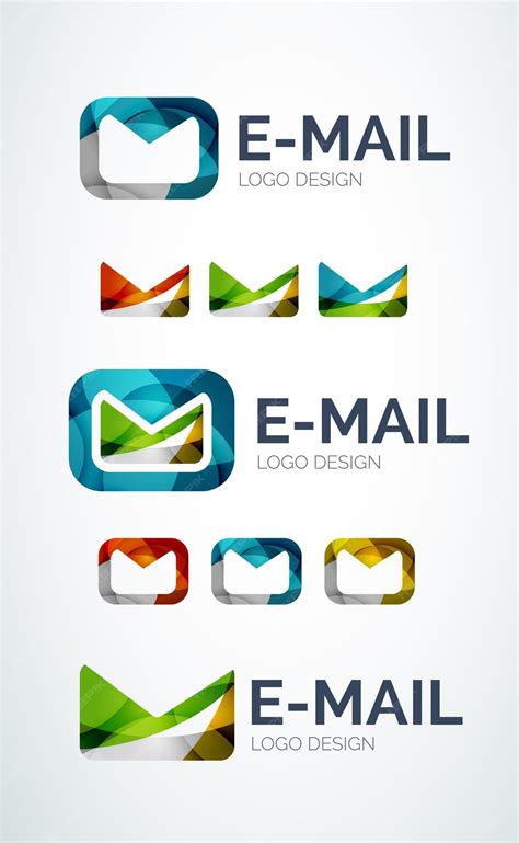 Premium Vector | Email logo design made of color pieces