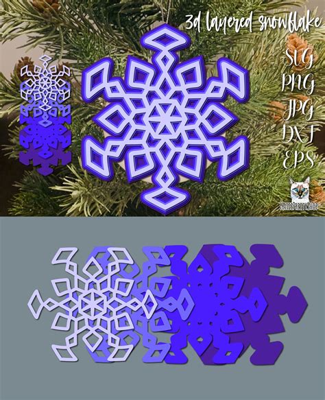 3D Snowflake Christmas ornament, premium layered (2090561)