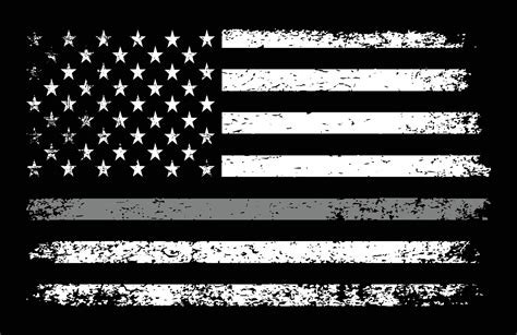 Thin Grey Line Flag Corrections Officer Vector Vector Art At