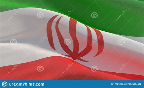 Winken Verlagerung Flaggen Der Weltflagge Von Abbildung Des Iran 3d