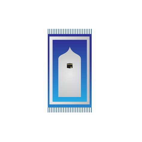 Prayer Mat With Kaaba Motif With Gradient Blue Color Islamic