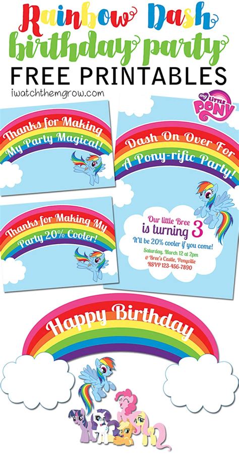 Free MLP Rainbow Dash Birthday Party Printables