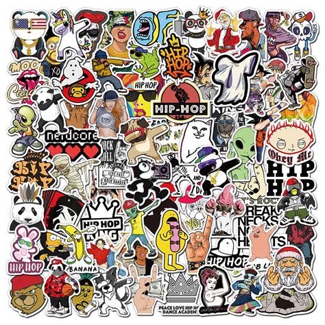 100 UNIDS Cool Rock Band Hip Hop Meme Pegatinas Estéticas Para Laptop