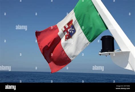 The Italian Navy Flag Capri Mediterranean Stock Photo Alamy