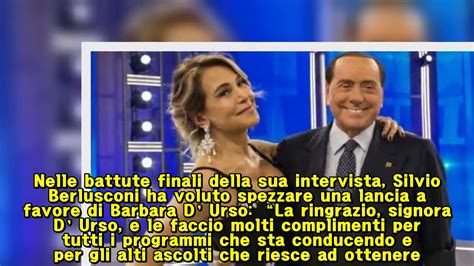 Pomeriggio Cinque Silvio Berlusconi Si Complimenta Con Barbara DUrso