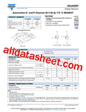 Sqj Ep T Ge Datasheet Pdf Vishay Siliconix