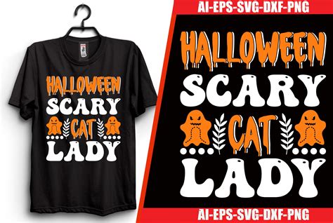 Halloween Scary Cat Lady T Shirt Design Graphic By Mahabubgraphics84 · Creative Fabrica