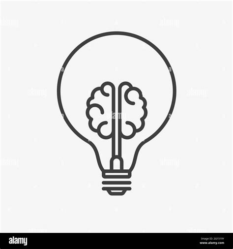 Creative Idea Line Icon Brain In Lightbulb Education Logo Vector