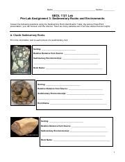 Pre Lab 3 Sedimentary Rocks Pdf Name Section GEOL 1121 Lab Pre Lab