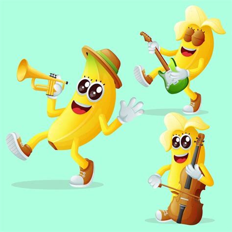 Lindos Personajes De Pl Tano Tocando Instrumentos Musicales Vector