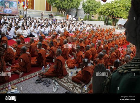 Phnom Penh Cambodia Nd Feb Buddhist Monks And Laypeople