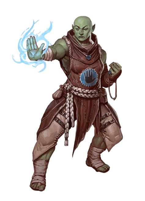 Female Half Orc Monk Cleric Of Irori Pathfinder E Pfrpg Dnd D D