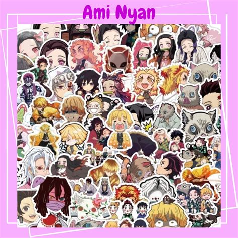 Sticker anime Kimetsu no Yaiba chống thấm nước set 10 20 50 cái