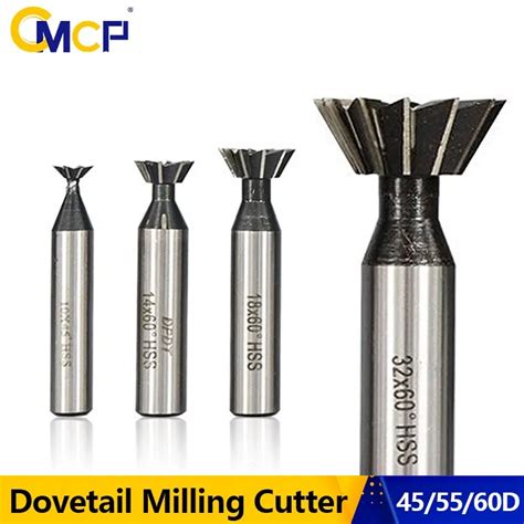 CMCP 45 55 60 Degrees HSS Dovetail Milling Cutter 10 60mm Straight