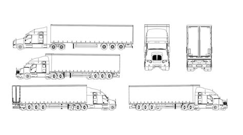 Premium Vector A Drawing Of A Semi Truck With The Words Truck On The