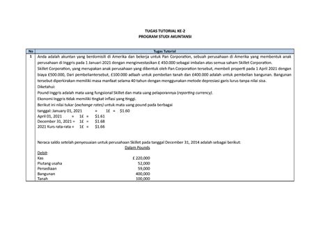 Akuntansi Keuangan Lanjutan 2 TUGAS TUTORIAL KE PROGRAM STUDI