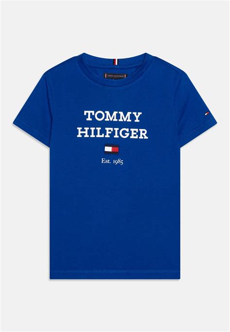 Tommy Hilfiger Logo Tee Print T Shirt Ultra Blue Blue Zalando Ie