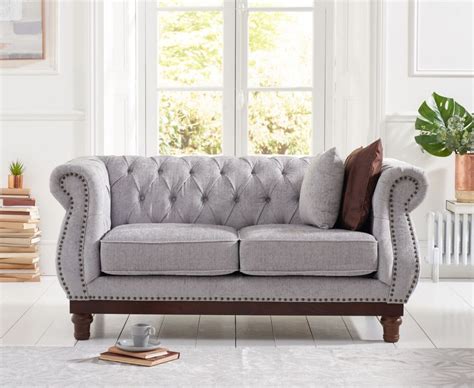 Stylish Light Grey Plush Velvet Fabric Seater Sofa Homegenies