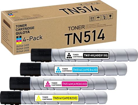 Amazon.com: TN514 TN-514 Toner Cartridge Set (4-Pack, 1BK/1C/1M/1Y ...