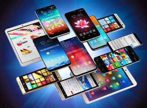 Smartphones Telefones Celulares E Tablet Pc Ilustra O Stock