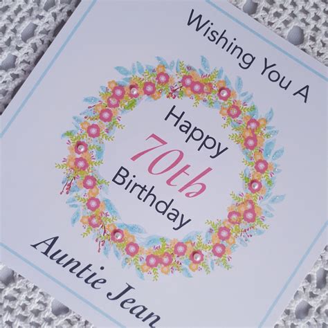 Personalised 70th Birthday Card For Auntie Mum Grandma Friend