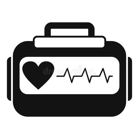 Icono De Desfibrilador Cardiovascular Simple Vector Ataque Cardiaco