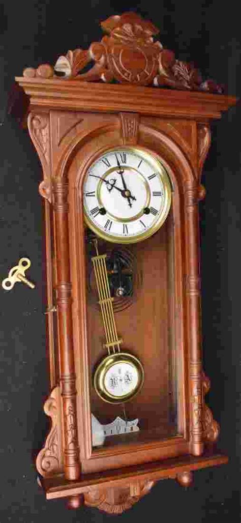 German Ra Pendulum Wall Clock W Key Works