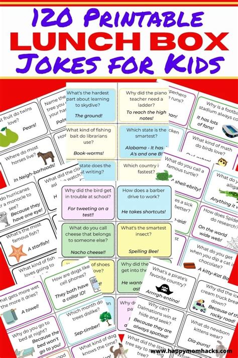 120 Funny Lunch Box Jokes For Kids Printable Cards Happy Mom Hacks